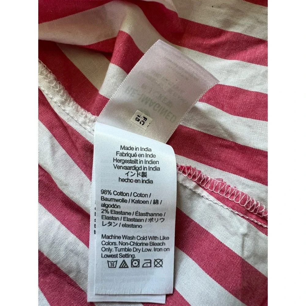 J.Crew Womens Pink White Striped Sleeveless Button Down Shirt Small Cotton Blend